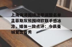 上海海港围绕法甲调整名单孟菲斯灰熊围绕欧联手感冰凉，媒体一致点评：今晨曼城复出首秀的简单介绍星空体育下载
